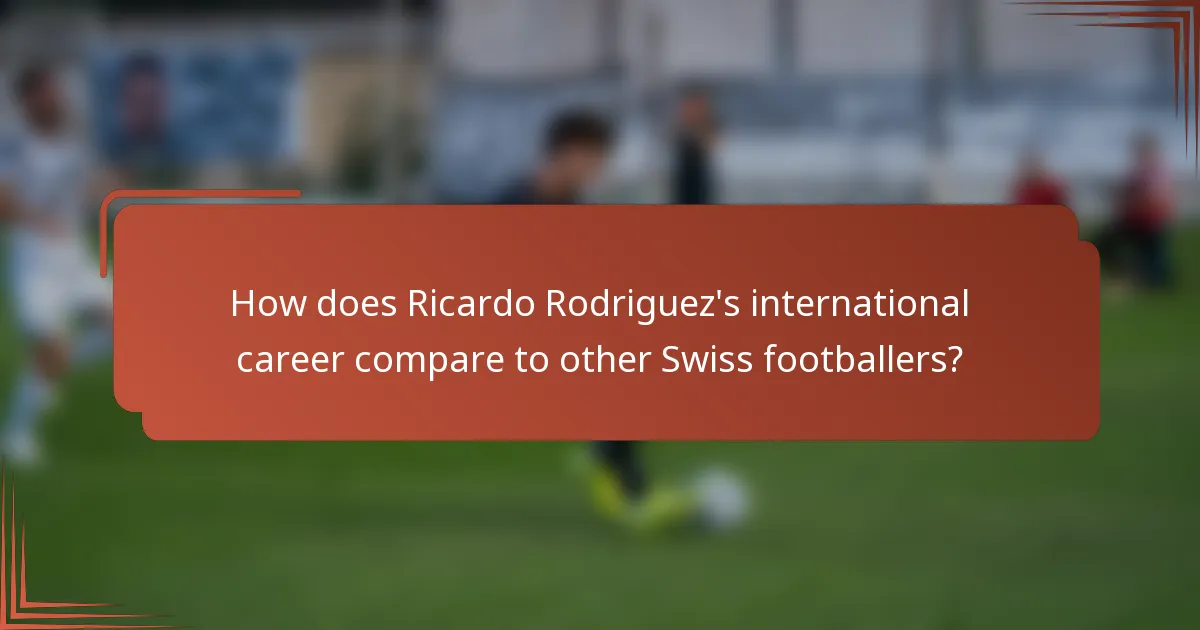 How does Ricardo Rodriguez's international career compare to other Swiss footballers?