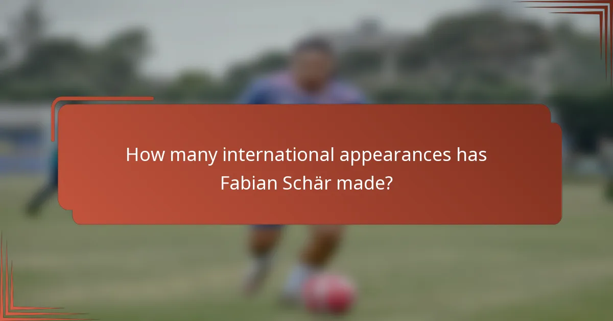 How many international appearances has Fabian Schär made?
