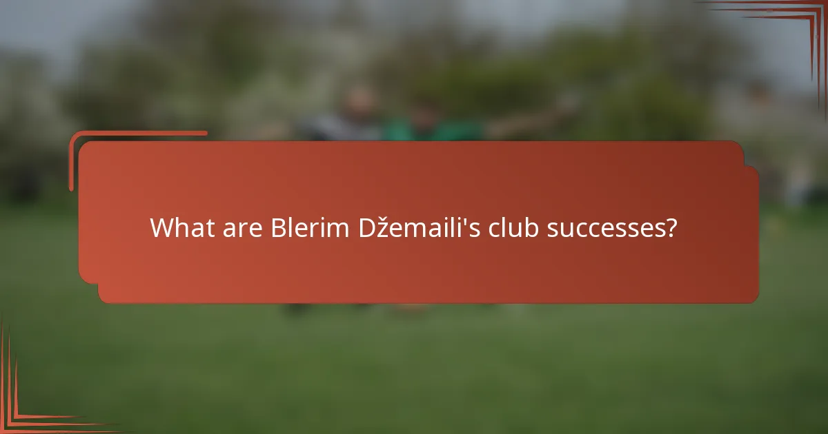 What are Blerim Džemaili's club successes?