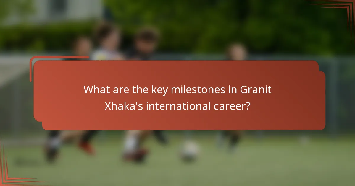 What are the key milestones in Granit Xhaka's international career?
