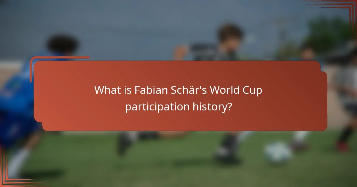 What is Fabian Schär's World Cup participation history?